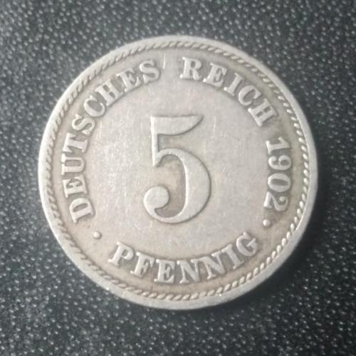 5 пфеннигов 1902 (E) Германия