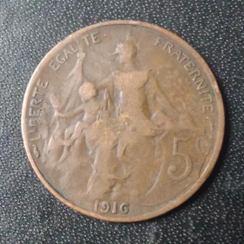 5 сантимов 1916 Франция