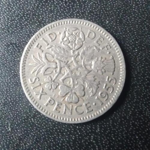 6 пенсов 1955 Великобритания