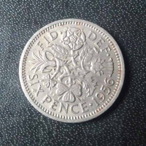 6 пенсов 1956 Великобритания