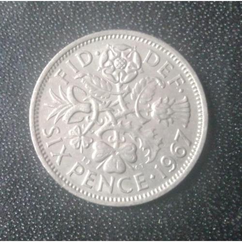 6 пенсов 1967 Великобритания