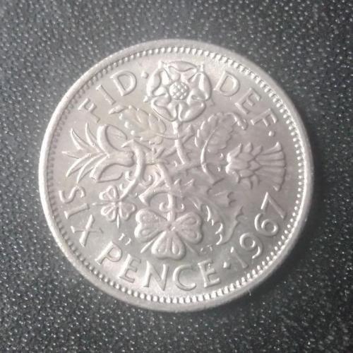 6 пенсов 1967 Великобритания
