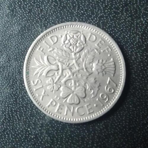 6 пенсов 1967 Великобритания