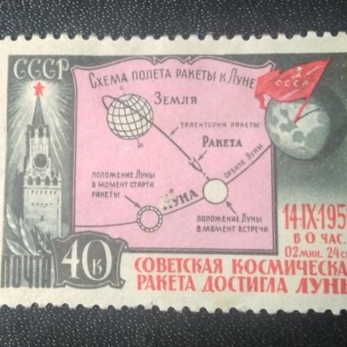  СССР 1959 Схема полёта ракеты к Луне