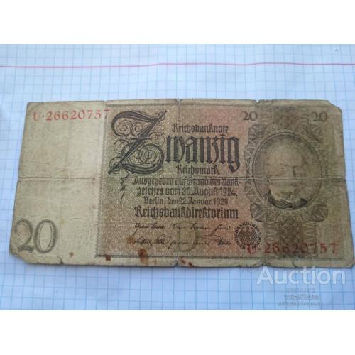 20 марок 1929 года D