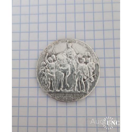 3 марки 1913 Пруссия 100 летие битвы при Лейпциге