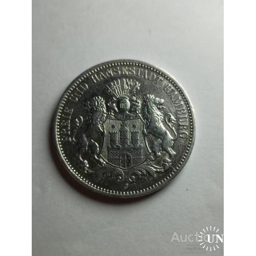 3 марки Гамбург 1909 год J
