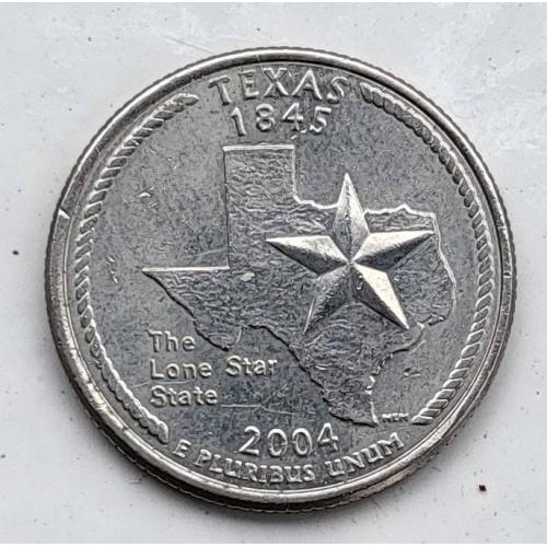 25 центов США 2004 Техас Звезда