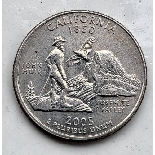 25 центов США 2005 Калифорния птица горы человек