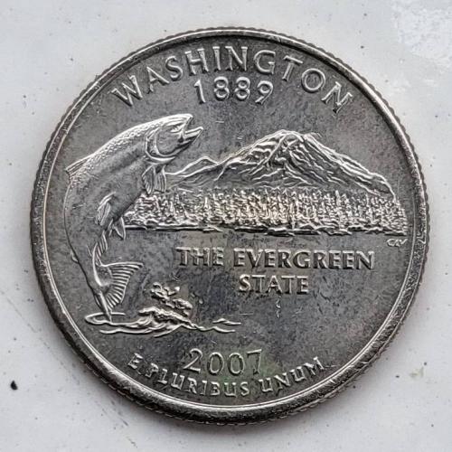 25 центов США 2007 Вашингтон