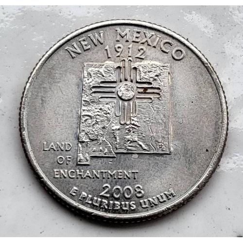 25 центов США 2008 Нью Мексико