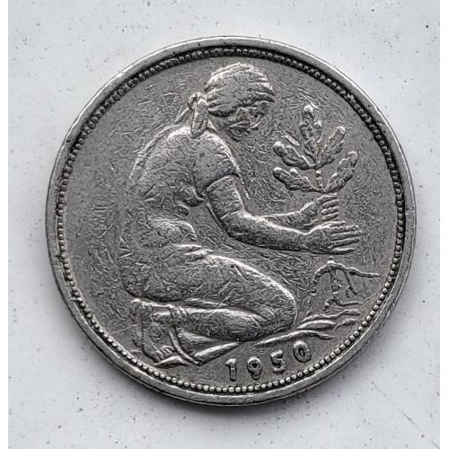 50 пфеннигов Германия 1950 "D"
