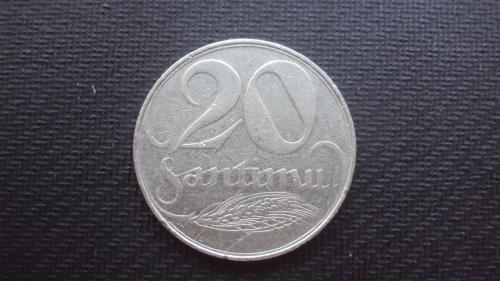 Латвия 20 сант. 1922г.