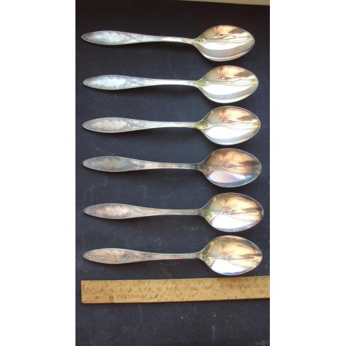 Набор ложек мельхиор СССР. Серебрение.