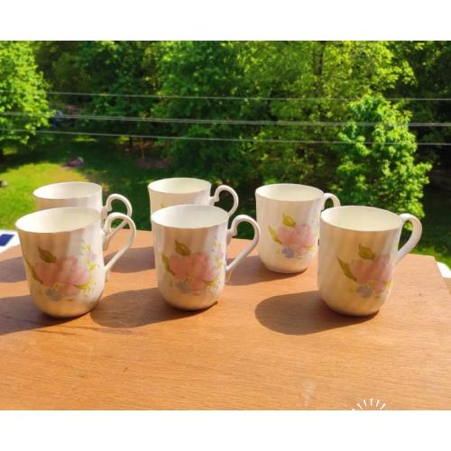 6 шт чашки чайные  прозрачный фарфор -- Romanian Porcelain Ceroc