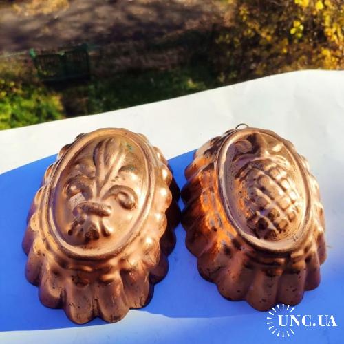 * форма для выпечки Медь Германия    Ананас и лилия 16 х 11.5 см