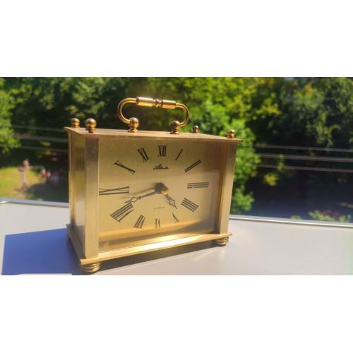 * настольные часы    - германия - Atlanta Brass  Clock - латунь - рабочие -12 см -