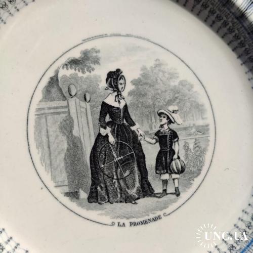* тарелка антикварная франция - Belle Assiette  Parlante En Faience De Bordeaux Jules Vieillard № 10