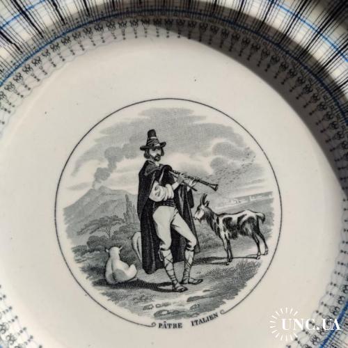 * тарелка антикварная франция - Belle Assiette  Parlante En Faience De Bordeaux Jules Vieillard № 8