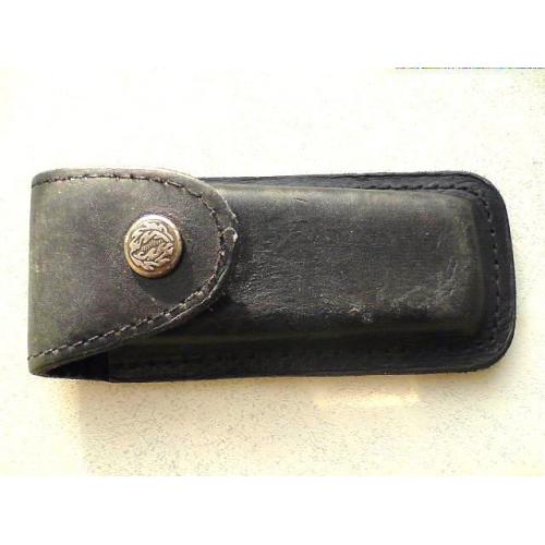 Чорний шкіряний чохол, для складного ножа або пістолетного магазина, для носіння на поясному ремені