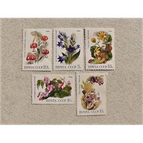  Серія поштових марок СССР " Квіти широколистяних лісів " 1988 рік
