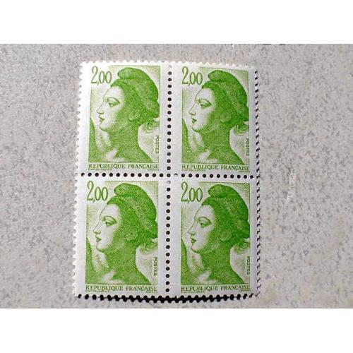  Кварт-блок поштових марок Франція " Стандарт серія «Сабіна» Маріана символ Франції " **