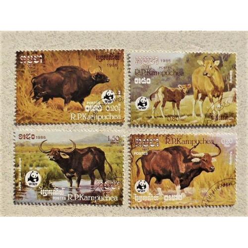  Серія марок " Фауна " Народна Республіка Кампучія 1986 рік