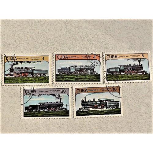  Серія поштових марок Куба " ЖД Транспорт " 1983 рік