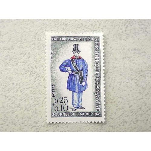  Поштова марка Франція 1968 рік **
