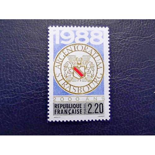 Поштова марка Франція " 2000-річчя місту Страсбург " 1988 рік **