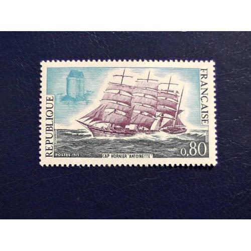  Поштова марка Франція " Флот Кораблі " 1971 рік **
