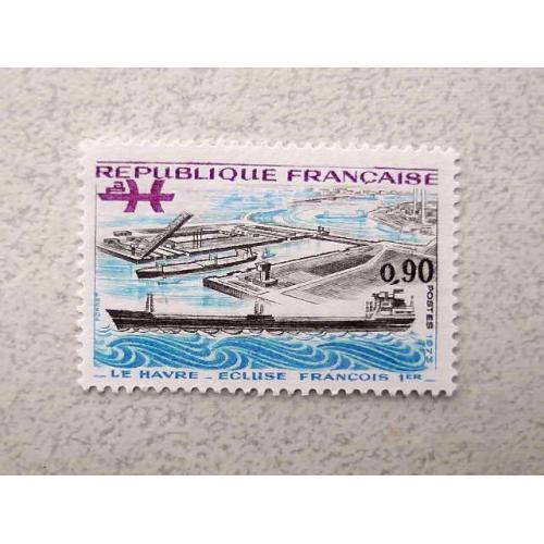  Поштова марка Франція " Флот Кораблі " 1973 рік **