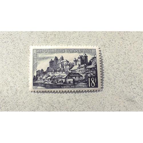  Поштова марка Франція " Місто Юзерш в Коррезє " 1955 рік **