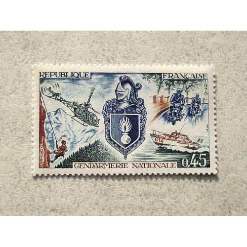  Поштова марка Франція " Національна Жандармерія " 1970 рік **