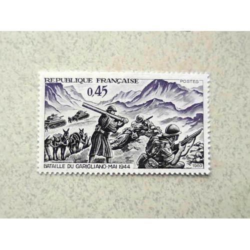  Поштова марка Франція " Війна Армія " 1969 рік **