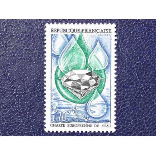  Поштова марка Франція " Європейська водна хартія " 1969 рік **