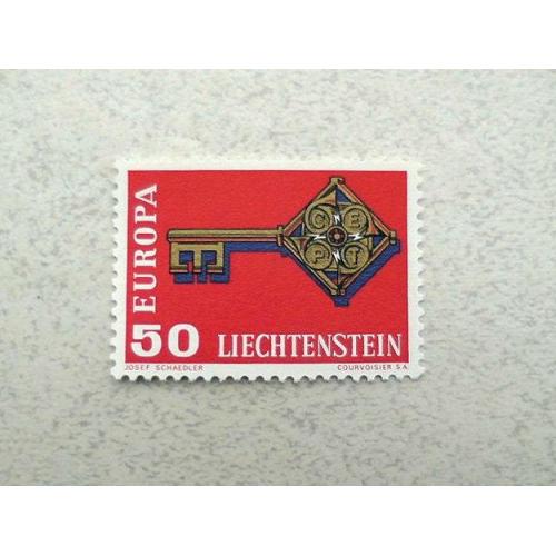  Поштова марка Ліхтенштейн " Європа СЕРТ " 1968 рік **