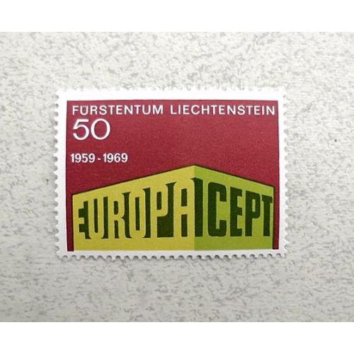  Поштова марка Ліхтенштейн " Європа СЕРТ " 1969 рік **