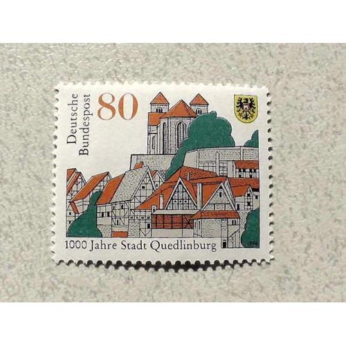  Поштова марка Німеччина ФРН " 1000 років місту Кведлінбург " 1994 рік **