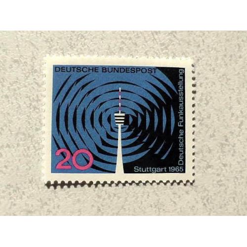 Поштова марка Німеччина ФРН " 25-та Німецька радіовиставка в Штутгарті " 1965 рік ** 