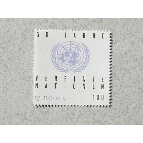 Поштова марка Німеччина ФРН " 50 років ООН (Vereinte Nationen) " 1995 рік ** 