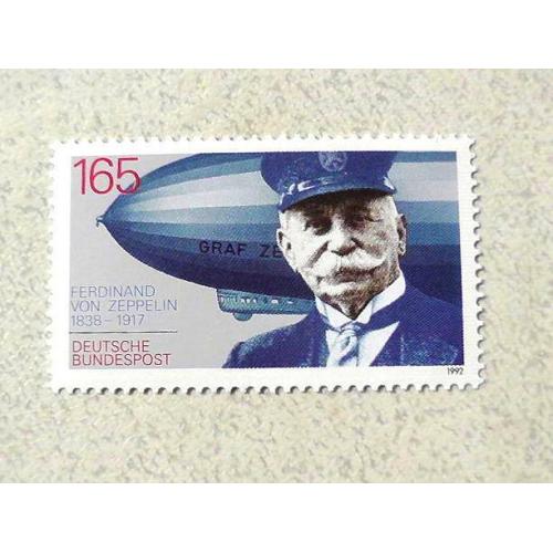  Поштова марка Німеччина ФРН " Авіація Дирижабль " 1992 рік **
