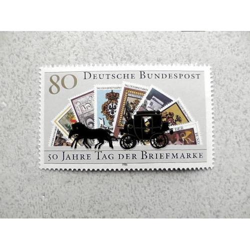  Поштова марка Німеччина ФРН " День пошти " 1986 рік **