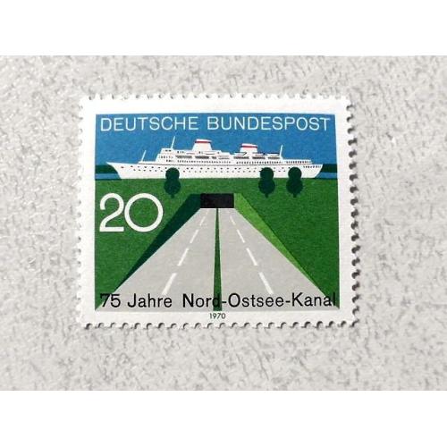  Поштова марка Німеччина ФРН " Флот Кільський канал " 1970 рік **