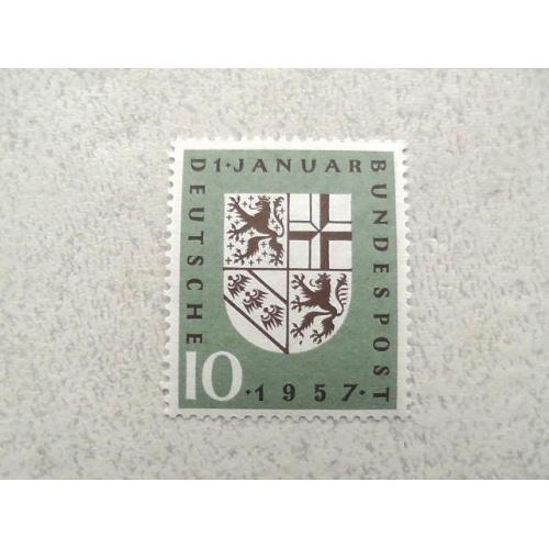  Поштова марка Німеччина ФРН " Геральдика " 1957 рік **