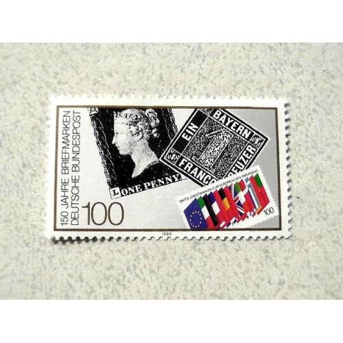  Поштова марка Німеччина ФРН " Марки на марках " 1990 рік **