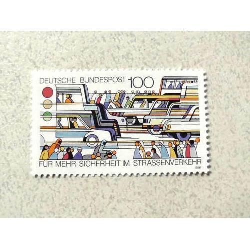 Поштова марка Німеччина ФРН " Транспорт " 1991 рік ** 
