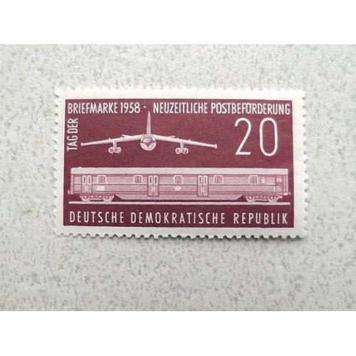 Поштова марка Німеччина НДР " Авіація Транспорт " 1958 рік **