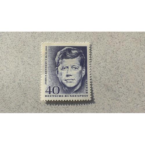 Поштова марка Німеччина Західний Берлін " 35-й президент США Джон Кеннеді " 1964 рік **