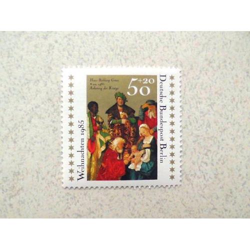  Поштова марка Німеччина Західний Берлін " Різдво " 1985 рік **